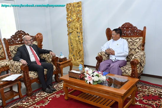 ဒုတိယဝန်ကြီးချုပ်နှင့် နိုင်ငံခြားရေးဝန်ကြီးဌာန ပြည်ထောင်စုဝန်ကြီးကကုလသမဂ္ဂလူဦးရေရန်ပုံငွေအဖွဲ့ (United Nations Population Fund− UNFPA) ၏ မြန်မာ နိုင်ငံဆိုင်ရာ ဌာနေကိုယ်စားလှယ်အား လက်ခံတွေ့ဆုံ