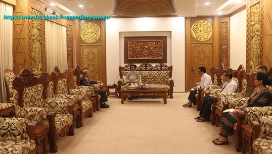 ပြည်ထောင်စုသမ္မတမြန်မာနိုင်ငံတော်၊ ဒုတိယဝန်ကြီးချုပ်နှင့် နိုင်ငံခြားရေးဝန်ကြီးဌာန၊ ပြည်ထောင်စုဝန်ကြီး ဦးသန်းဆွေသည် ပြည်ထောင်စုသမ္မတမြန်မာနိုင်ငံတော်ဆိုင်ရာ နီပေါနိုင်ငံသံအမတ်ကြီး မစ္စတာ ဟာရီရှ်ချန်ဒရာ ဂီမီရေးအားလက်ခံတွေ့ဆုံ