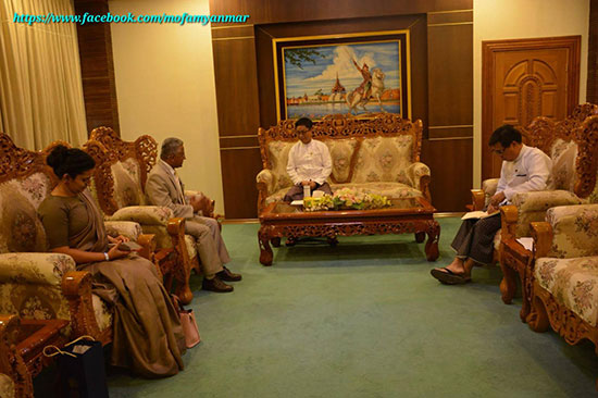 ပြည်ထောင်စုသမ္မတမြန်မာနိုင်ငံတော်၊ နိုင်ငံခြားရေးဝန်ကြီးဌာန၊ ဒုတိယဝန်ကြီး ဦးလွင်ဦး သည် ပြည်ထောင်စုသမ္မတ မြန်မာနိုင်ငံတော်ဆိုင်ရာ အိန္ဒိယသံအမတ်ကြီး မစ္စတာ အဘ်ဟေး တာကူးရ် အားလက်ခံတွေ့ဆုံ