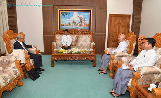 နိုင်ငံခြားရေးဝန်ကြီးဌာန၊ ဒုတိယဝန်ကြီး ဦးလွင်ဦးက မြန်မာနိုင်ငံဆိုင်ရာ နီပေါနိုင်ငံ သံအမတ်ကြီး မစ္စတာ ဟာရီရှ်ချန်ဒရာ ဂီမီရေး ကို လက်ခံတွေ့ဆုံ