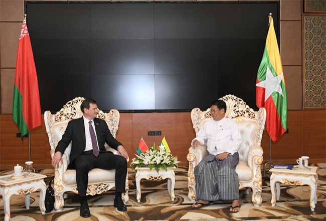 နိုင်ငံခြားရေးဝန်ကြီးဌာန၊ ပြည်ထောင်စုဝန်ကြီး ဦးသန်းဆွေနှင့် ဘယ်လာရုစ်နိုင်ငံခြားရေးဝန်ကြီး မစ္စတာ မက်ဆင် ရူဇန်ကော့ဗ်တို့အကြား တွေ့ဆုံဆွေးနွေး