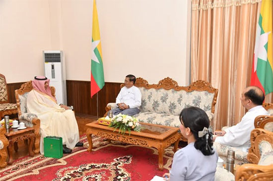 နိုင်ငံခြားရေးဝန်ကြီးဌာန၊ ပြည်ထောင်စုဝန်ကြီး ဦးသန်းဆွေသည် ဆော်ဒီအာရေဗျ သံအမတ်ကြီး မစ္စတာ ဆာအု(ဒ်) ဘင် အဗ္ဗဒူလာ အယ်လ် စုဘိုင်ကို လက်ခံတွေ့ဆုံ