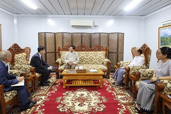 နိုင်ငံခြားရေးဝန်ကြီးဌာန၊ ပြည်ထောင်စုဝန်ကြီး ဦးသန်းဆွေက အပြည်ပြည်ဆိုင်ရာ ရွှေ့ပြောင်းသွားလာရေးအဖွဲ့၏ အာရှနှင့် ပစိဖိတ်ဒေသဆိုင်ရာ ညွှန်ကြားရေးမှူး Mr. Iori KATO ကို လက်ခံတွေ့ဆုံ