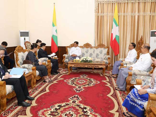 နိုင်ငံခြားရေးဝန်ကြီးဌာန၊ ပြည်ထောင်စုဝန်ကြီး၊ ဦးသန်းဆွေသည် တရုတ်နိုင်ငံခြားရေး ဝန်ကြီးဌာန၊ အာရှရေးရာအထူးကိုယ်စားလှယ် မစ္စတာတိန့်ရှီးကျွင်းအား လက်ခံတွေ့ဆုံ