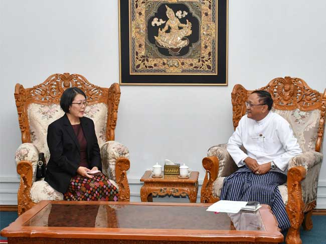 နိုင်ငံခြားရေးဝန်ကြီးဌာန၊ ဒုတိယဝန်ကြီး ဦးကိုကိုကျော်က ကုလသမဂ္ဂဒုက္ခသည်များဆိုင်ရာ မဟာမင်းကြီးရုံး (UNHCR) ၏ မြန်မာနိုင်ငံဆိုင်ရာကိုယ်စားလှယ် Ms. Noriko Takagi အား လက်ခံတွေ့ဆုံ