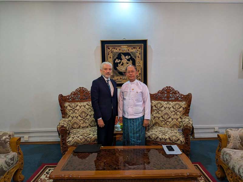 နိုင်ငံခြားရေးဝန်ကြီးဌာန၊ ဒုတိယဝန်ကြီး ဦးနိုင်မင်းကျော်က မြန်မာနိုင်ငံဆိုင်ရာ ဘရာဇီးလ် သံအမတ်ကြီး Mr. Gustavo Rocha de Menezes အား လက်ခံတွေ့ဆုံ